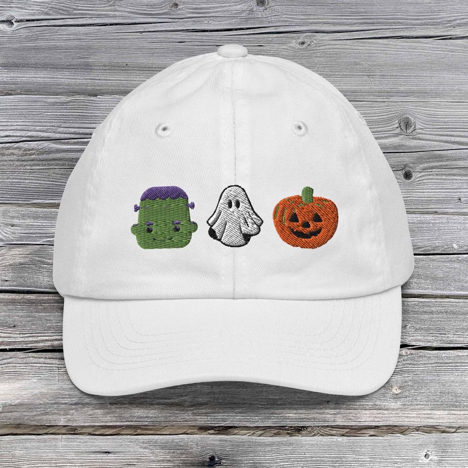 Halloween Fall Spooky Season Pumpkin Ghost Youth baseball cap