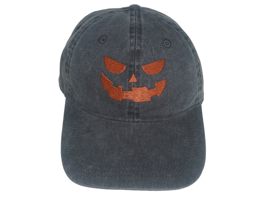 Jack-O-Lantern Halloween Pumpkin hat, Embroidered Dad Hat