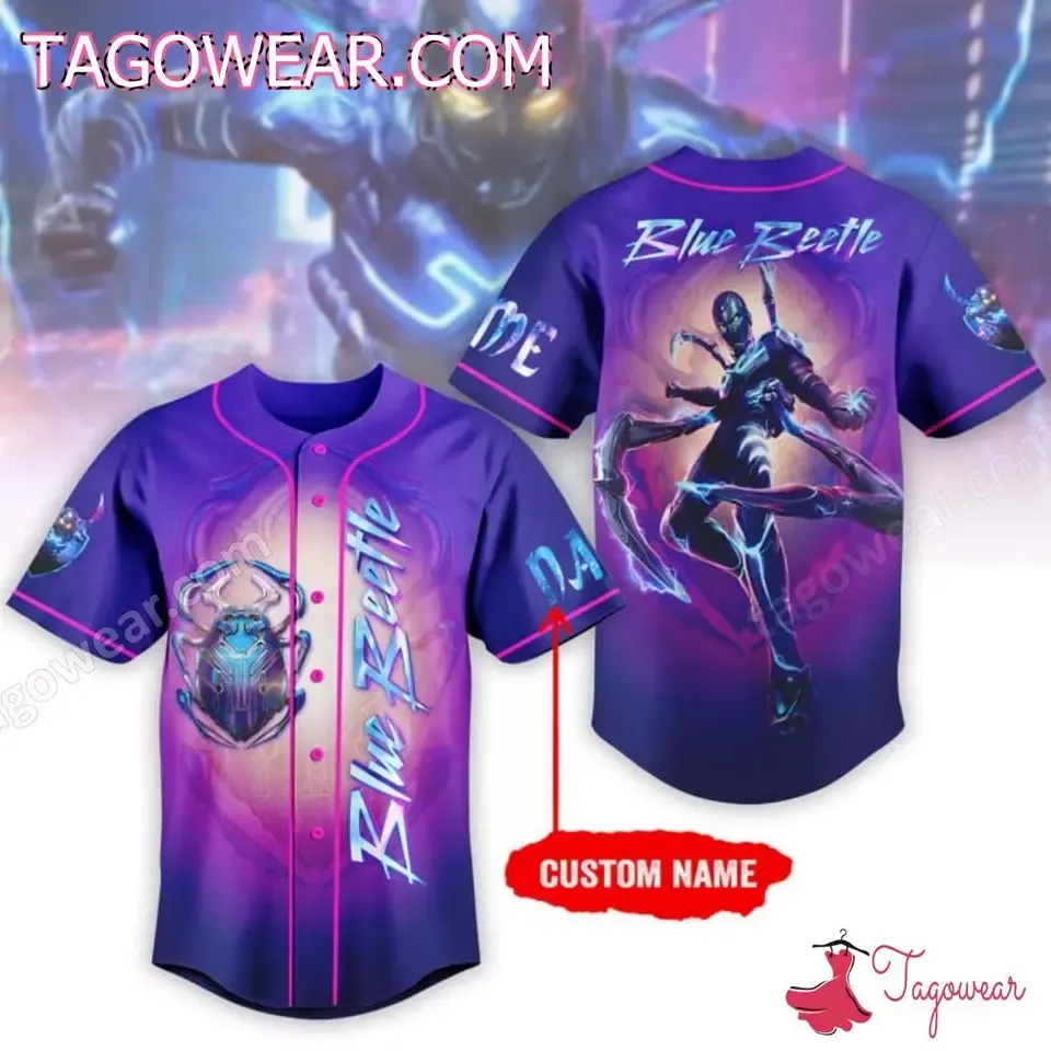 Personalized Blue Beetle 3D Jersey Shirt Short Sleeve Best Gift