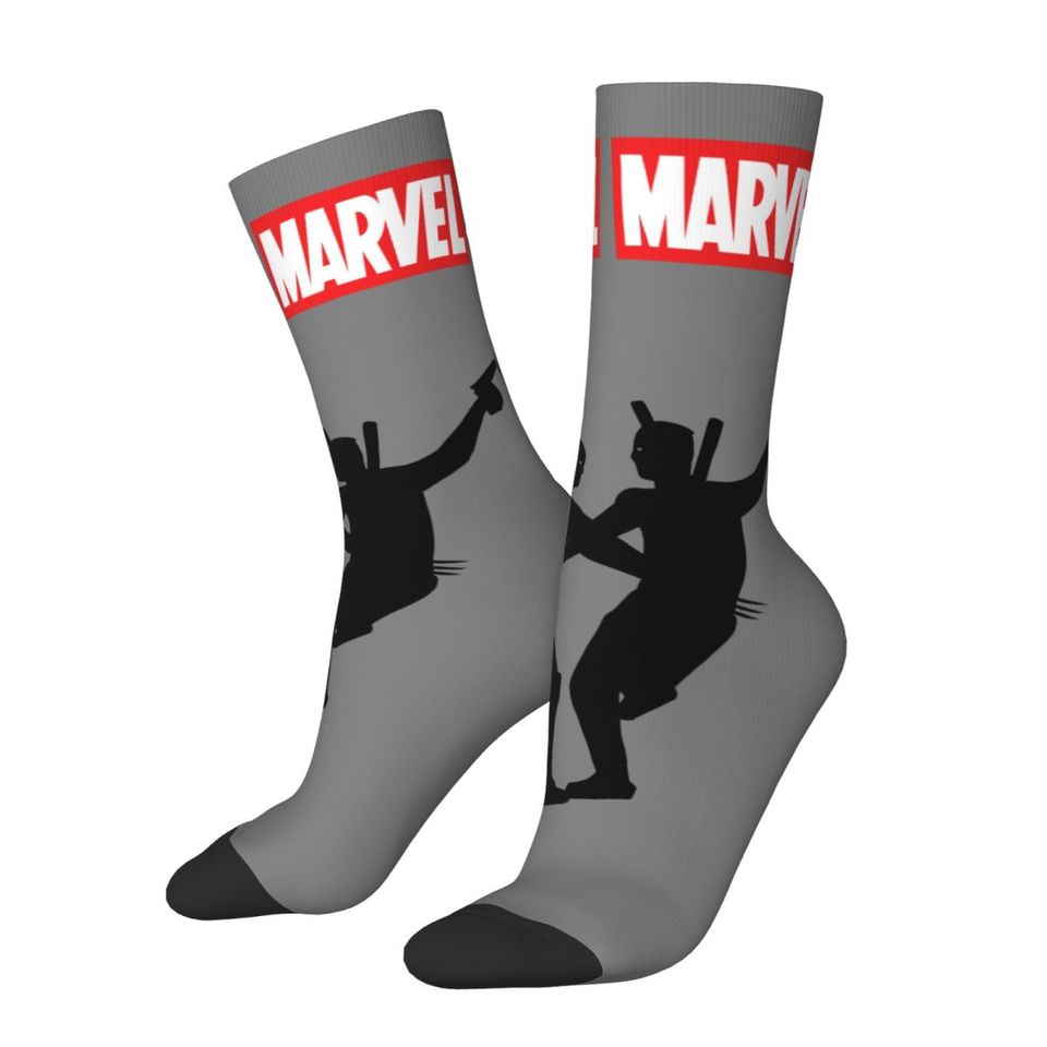 Dancing Heroes Funny Sock for Men Hip Hop Vintage Marvel X-man Deadpool ...