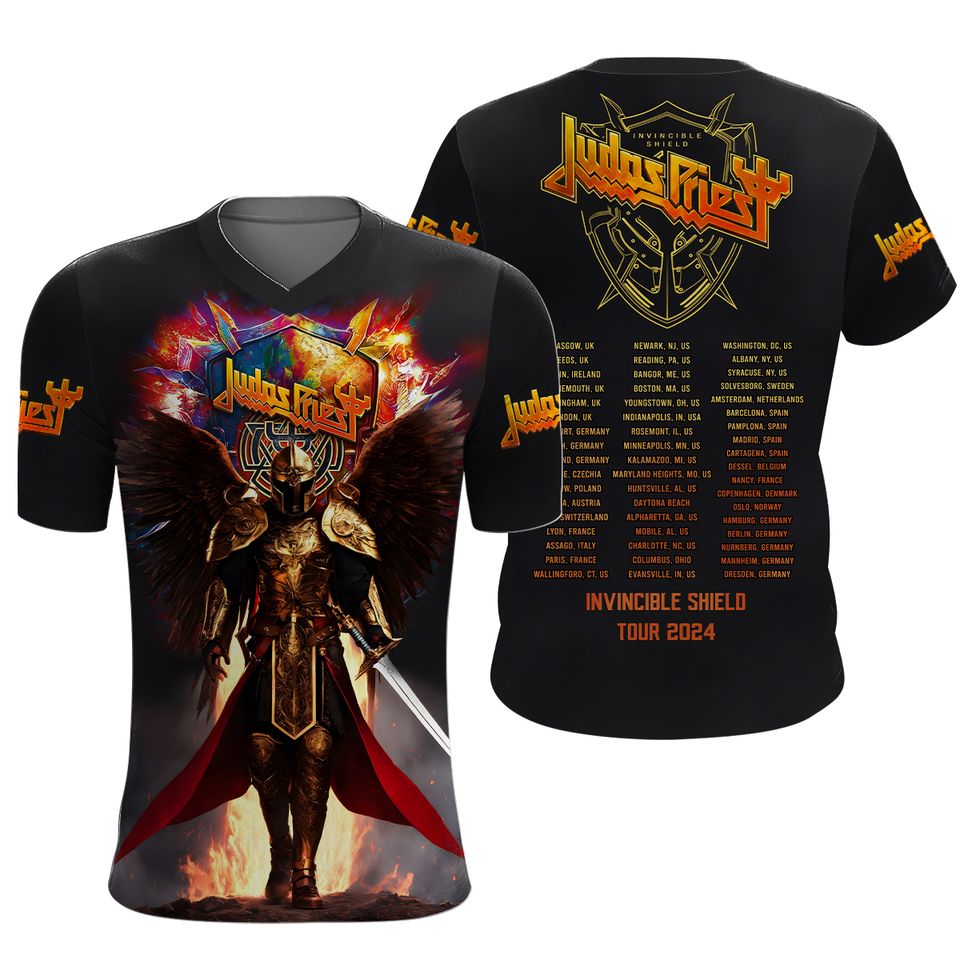 Judas Priest Invincible Shield 2024 Tour 3D T-Shirt