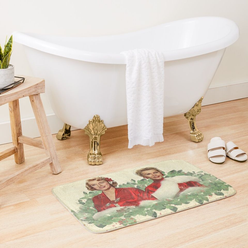 Sisters - A Merry White Christmas Bath Mat