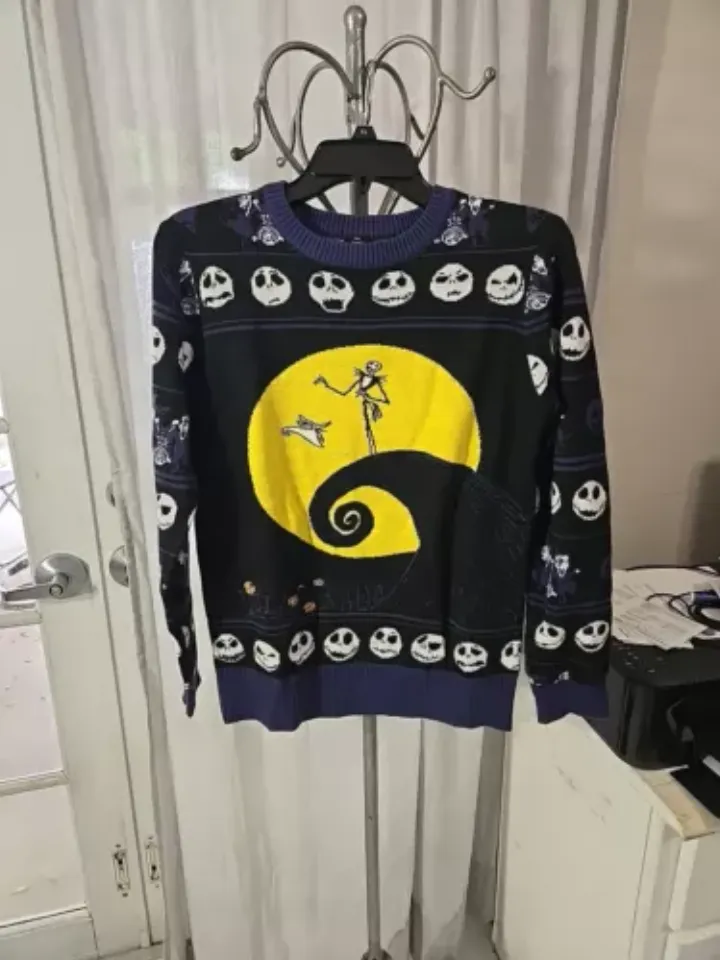 DISNEY NIGHTMARE BEFORE CHRISTMAS SWEATER UGLY FAIR ISLE JACK SALLY PULLOVER S