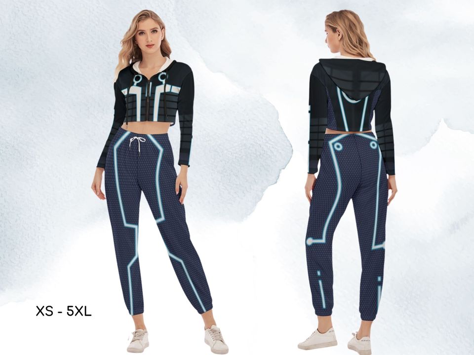 Explore Women's Crop Hoodie Sports Sets
