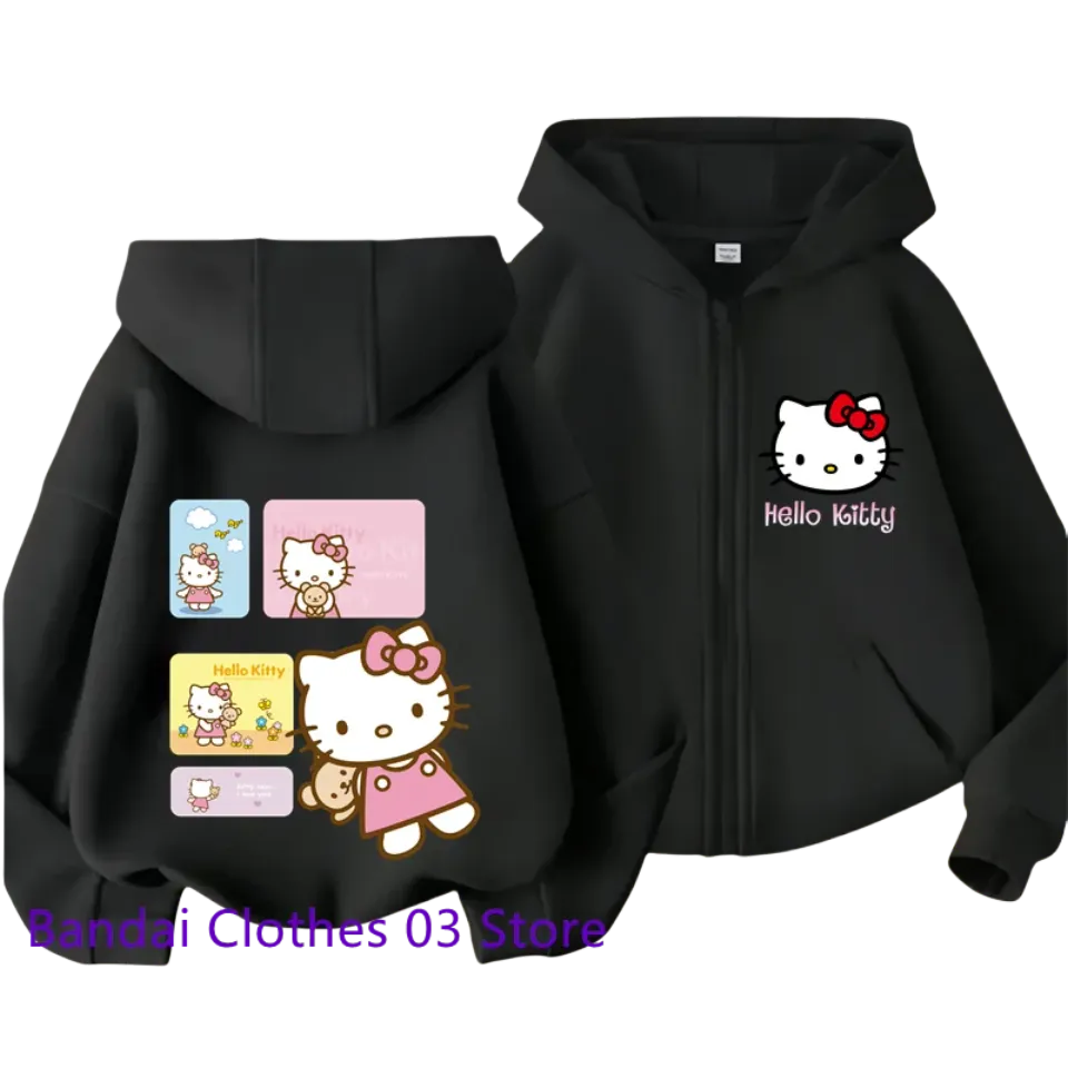 Hello Kitty Zip Hoodie | Kawaii Sanrio Hello Kitty Pattern Hoodie