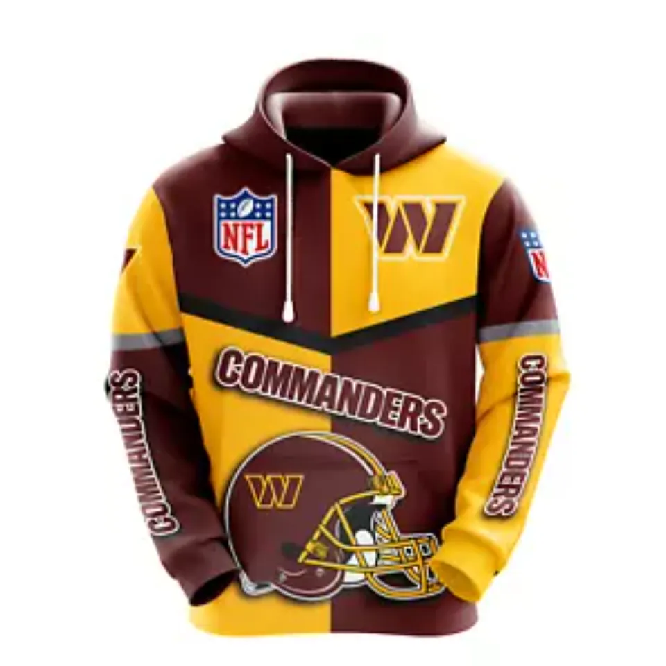 Washington Commanders Men's Hoodies Casual Pullover Sweatshirts Jacket Hooded