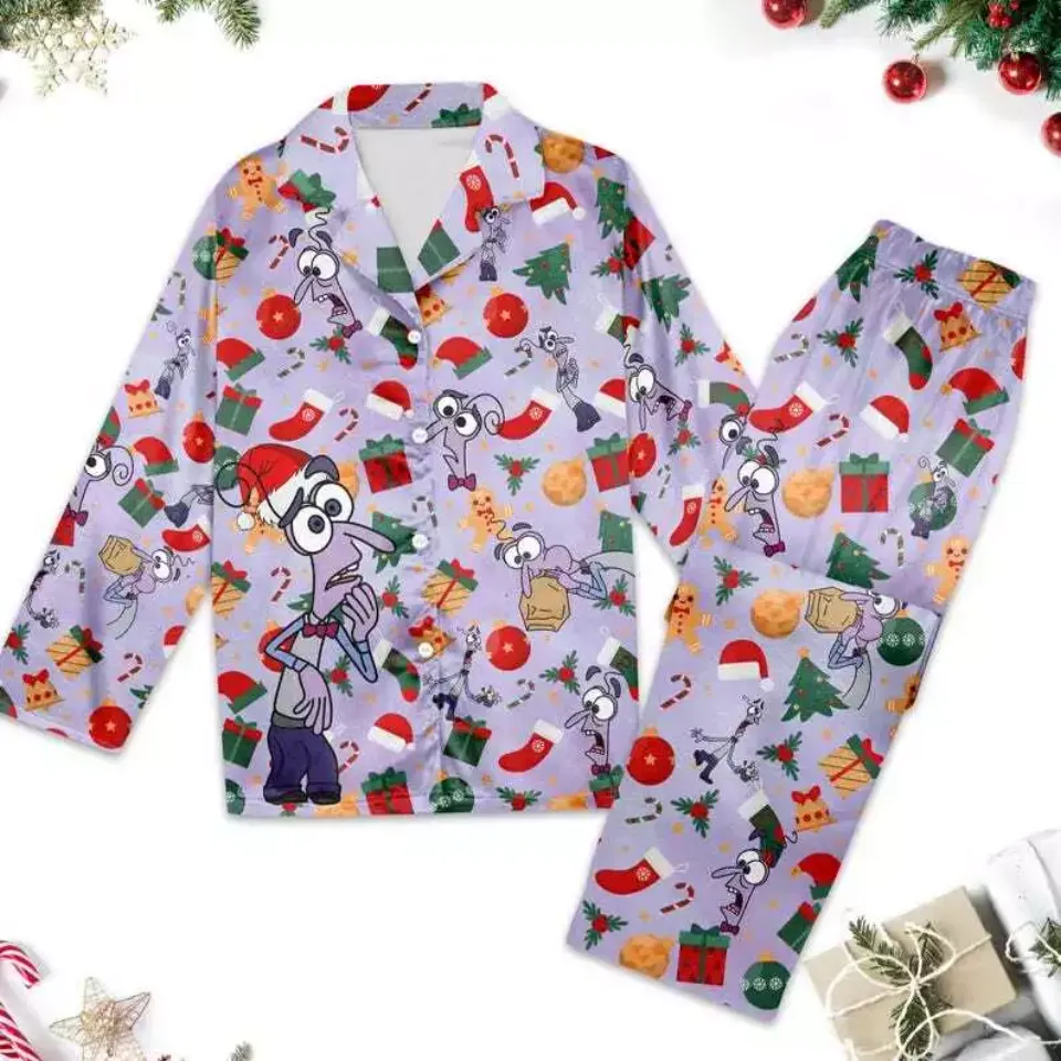 Fear Inside Out Christmas Pajamas, Inside Out Christmas Pajamas Set
