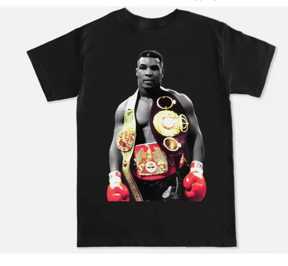 Mike Tyson Boxing Men T-shirt Black Cotton Tee All Sizes