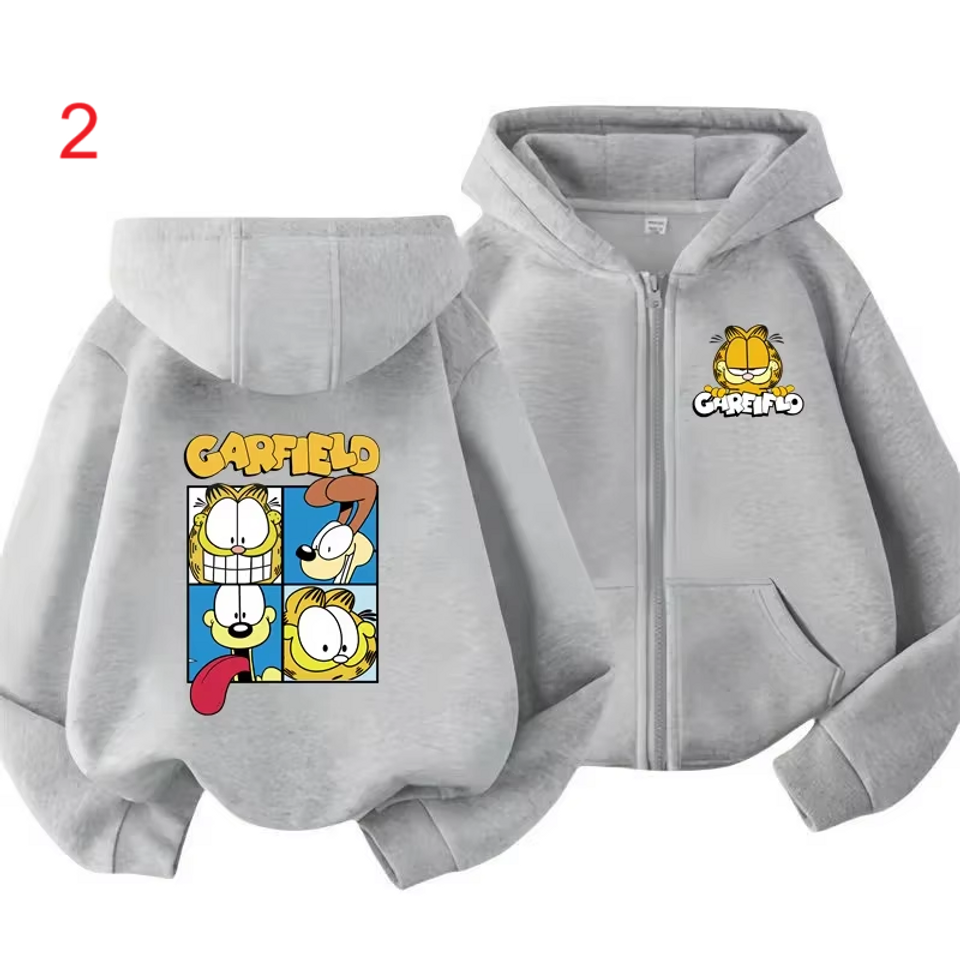 Garfield Double Sided Zipper Hoodie | Unisex Zip Up Jacket
