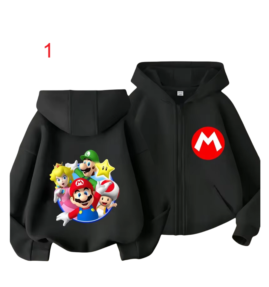 Super Mario Double Sided Zipper Hoodie | Unisex Zip Up Jacket