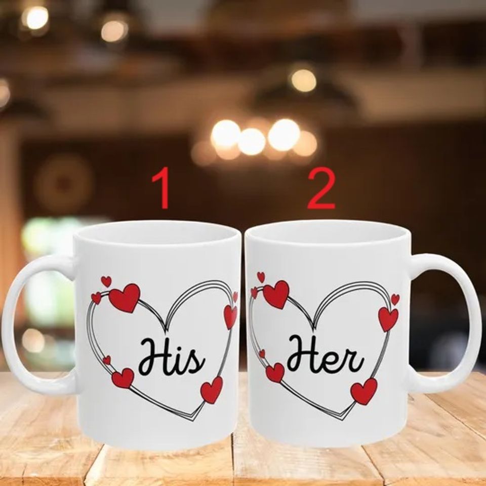 His and her mug Mug | Couple Mug | Valentine's Day Gift, Wedding Couples Anniversary