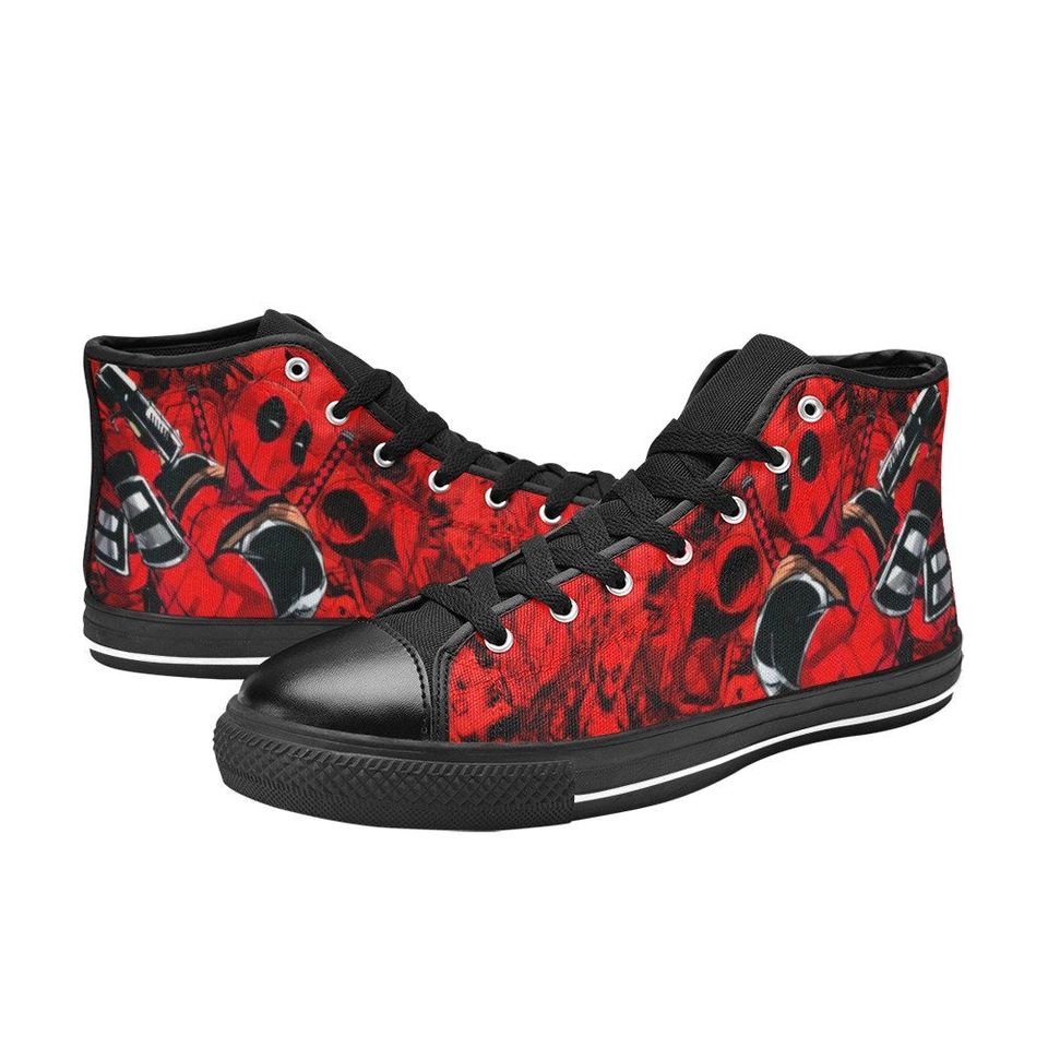 Deadpool High Top Sneakers, Deadpool Hero Sneakers