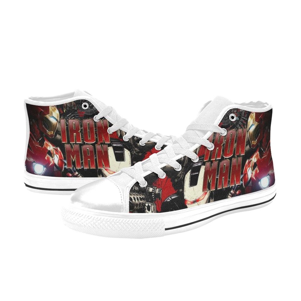 Iron Man Canvas High Top Sneakers, Iron Man Best for Gift