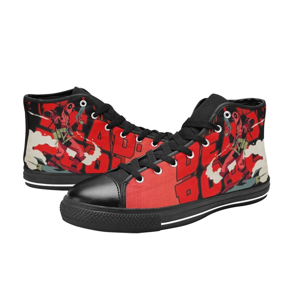 Deadpool Shoes, Deadpool Hero High Top Sneakers