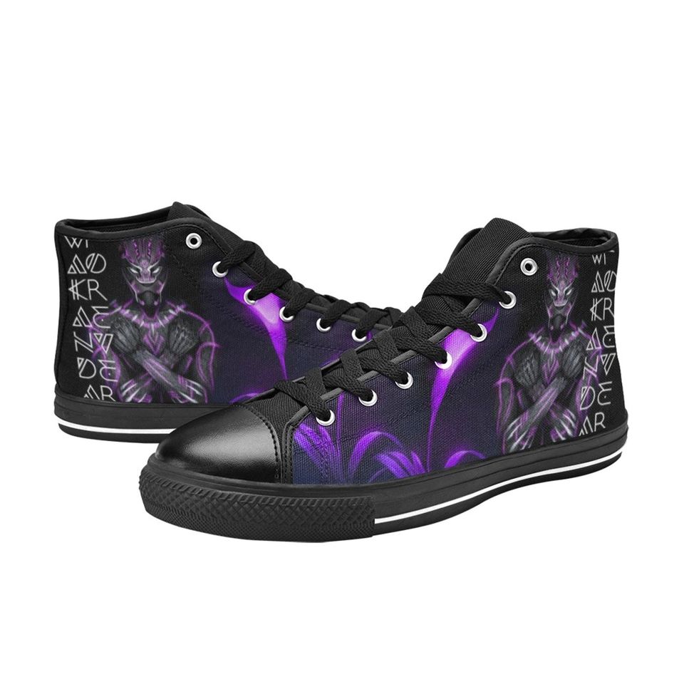 Black Panther High Top Sneakers, Black Panther Hero Shoes For Men