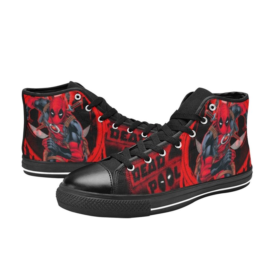 Deadpool High Top Sneakers, Deadpool Shoes