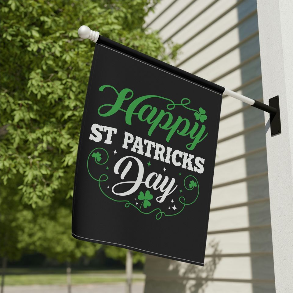 Discover Happy St. Patrick's Day Flag, Black House Flag