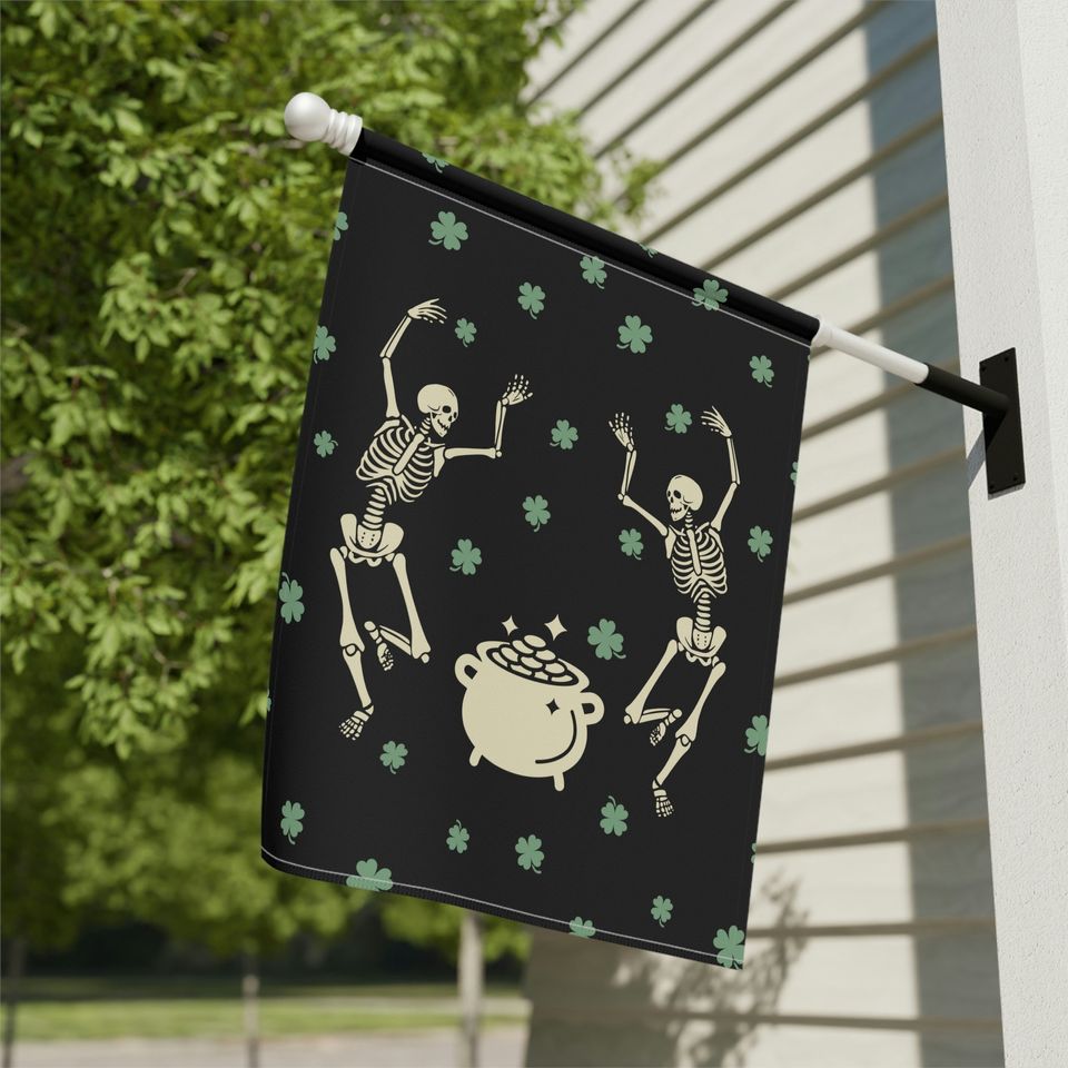 Discover Dancing Skeletons, Skeleton Garden Flag, St Patrick's Day House Flag