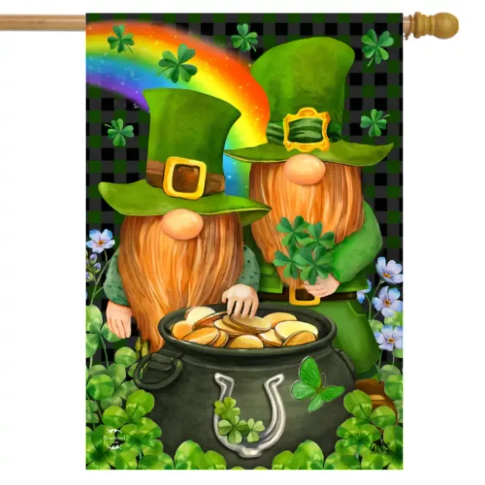 Discover Irish Gnomes St. Patrick's Day House Flag