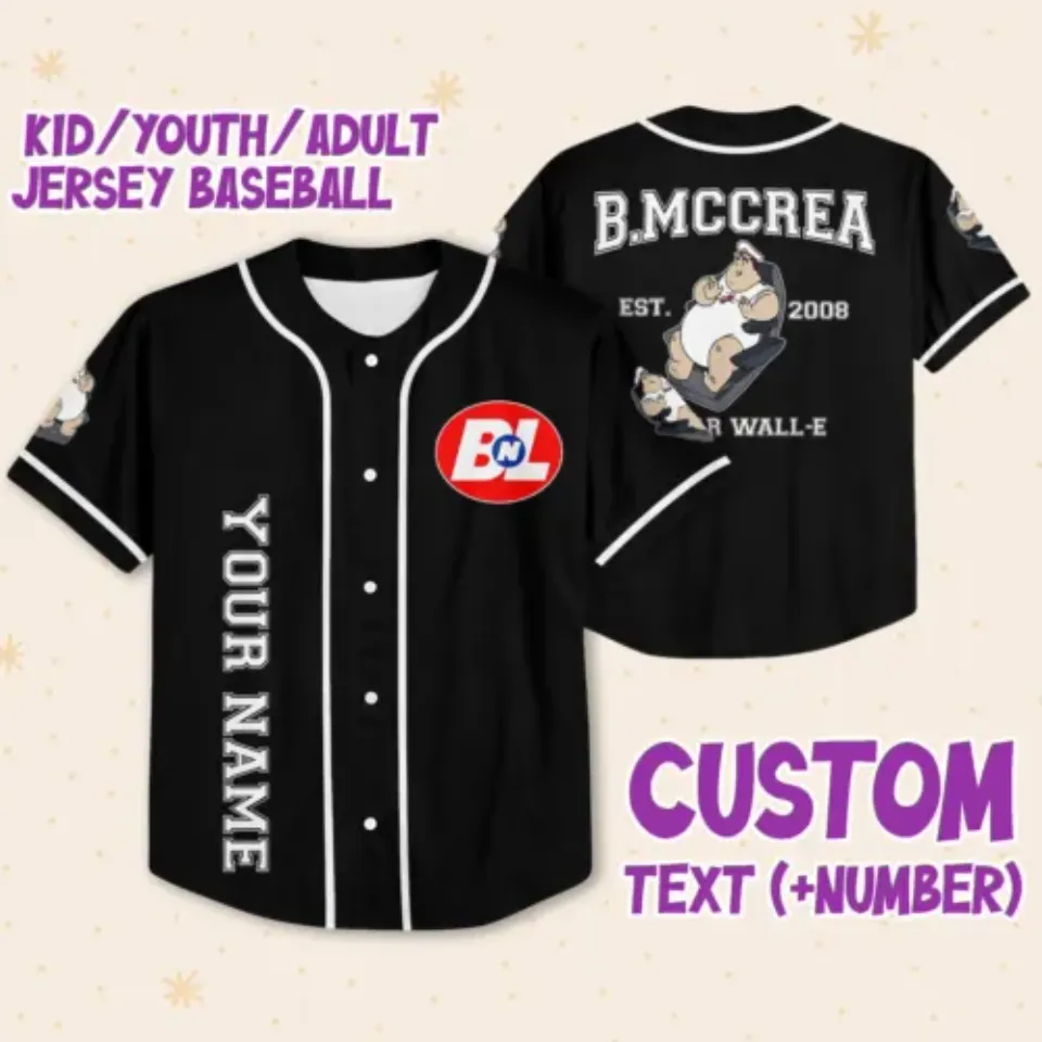 Personalized Disney Pixar WALL-E B.MCCREA Baseball Jersey