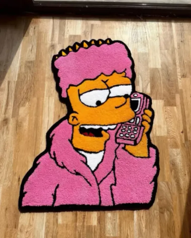 BART Simpsons Handtufted Shape  Rug , Handmade Rug For Any Room