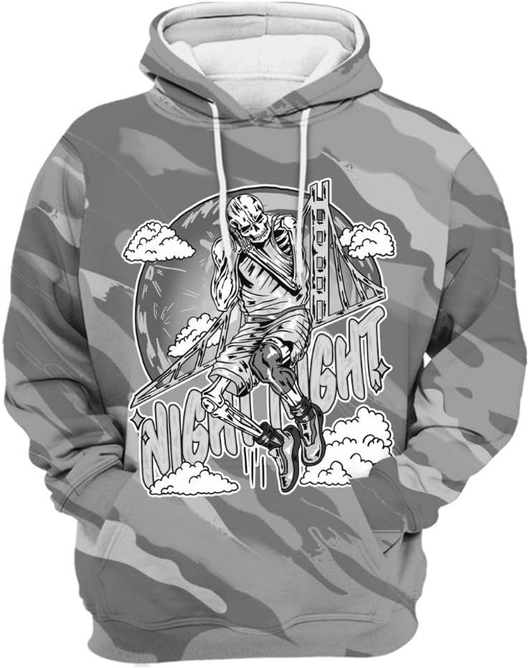 Dunkare Retro Black Wolf Grey 12s Streetwear 3D Hoodie, 12 Wolf Grey Streetwear 3D Hoodie - Money On My Mind Raccoon Brick Unisex Hoodie