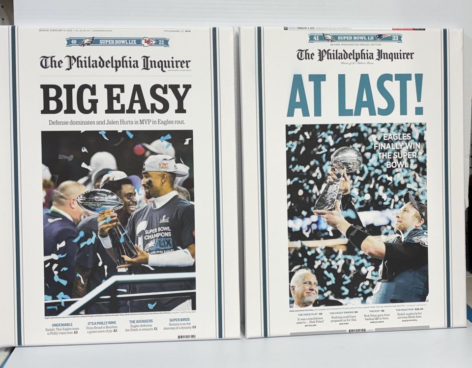 Philadelphia Eagles Newspaper Super Bowl Win Poster