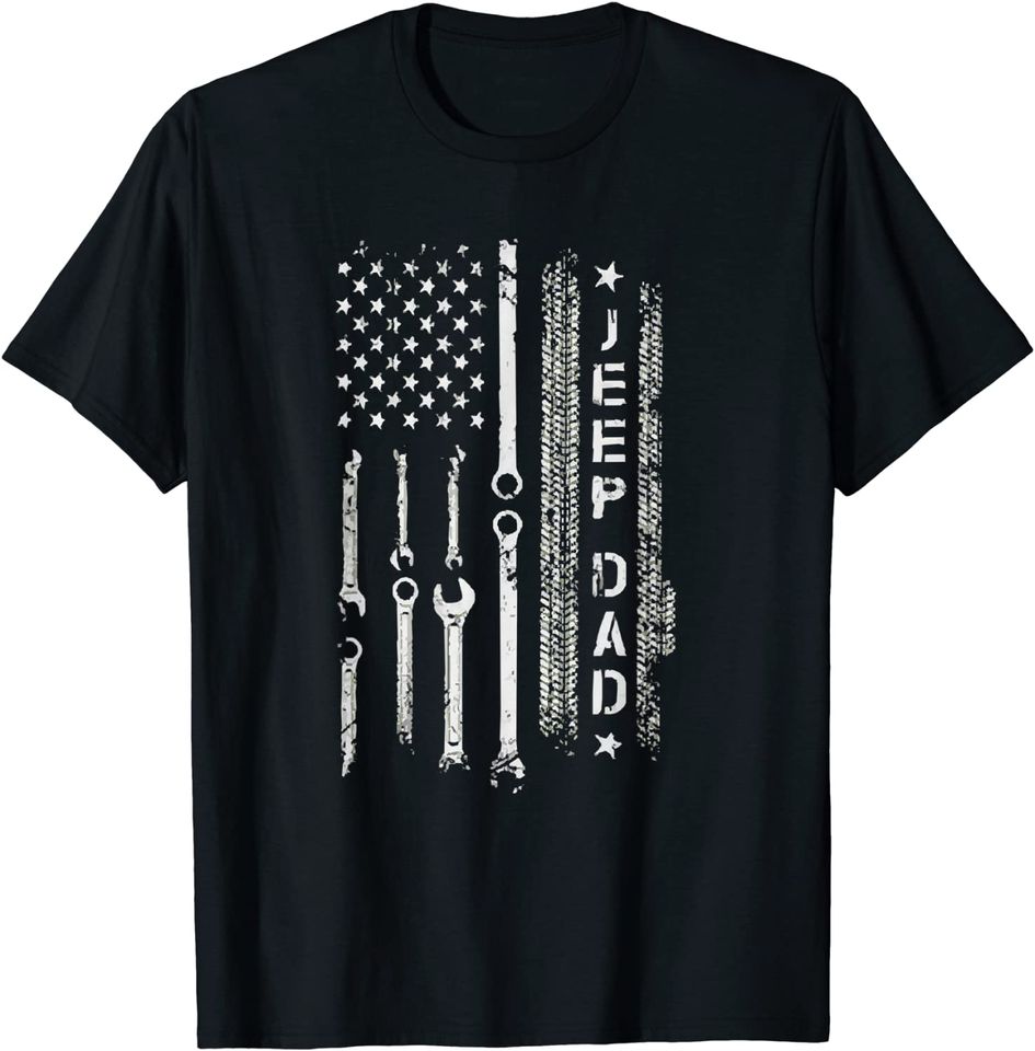 Jeep Dad Americans Flag T Shirt