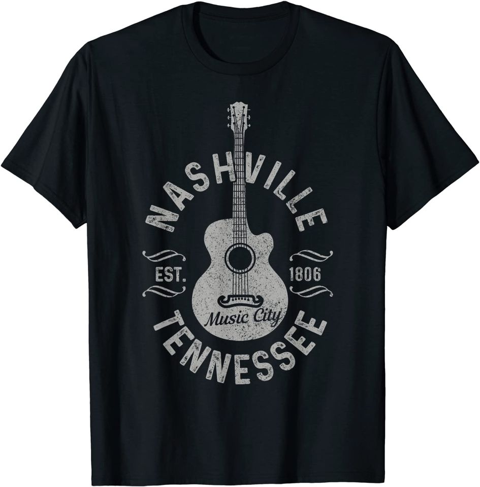 Nashville Tennessee Vintage Guitar Country T Shirt