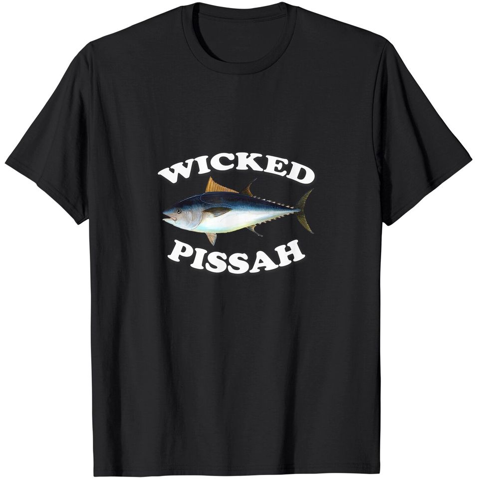 Wicked Pissah Bluefin Tuna Illustration Fishing Angler Gear T Shirt