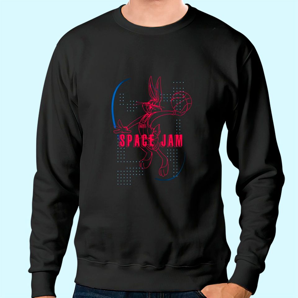 Space Jam New Legacy Short Sleeve Sweatshirt- Looney Tunes Tune Squad Bugs Bunny Sweatshirt