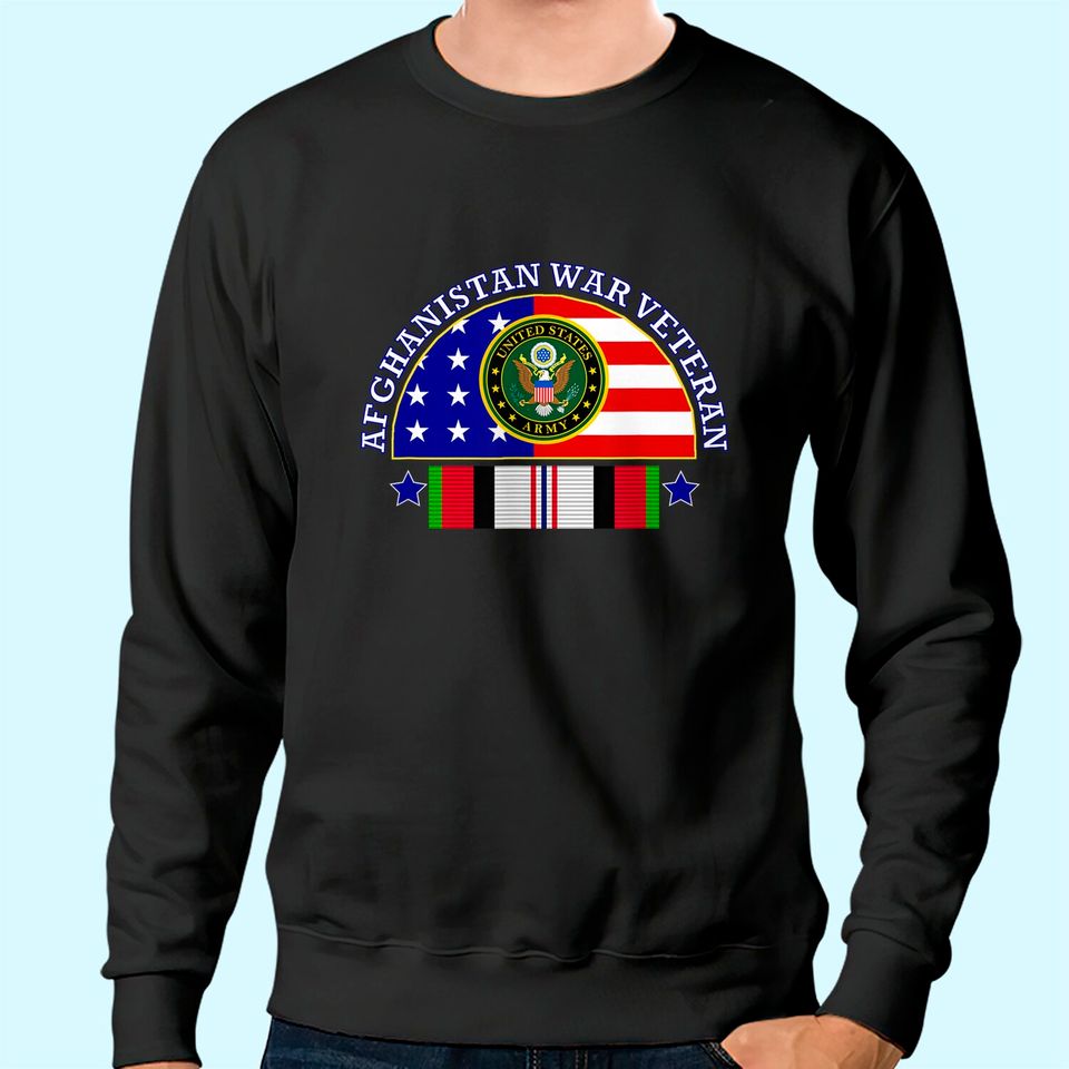 Army Afghanistan War Veteran Patch Image Sweatshirt