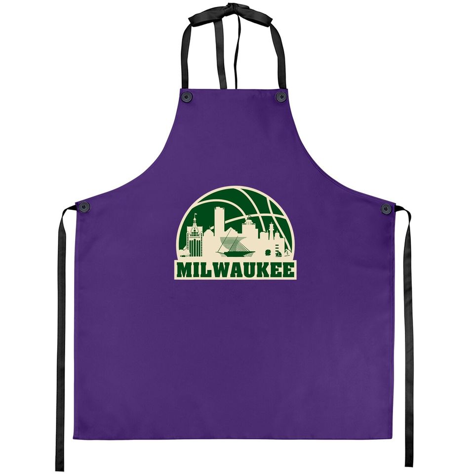 Milwaukee Basketball Vintage Cityscape Apron