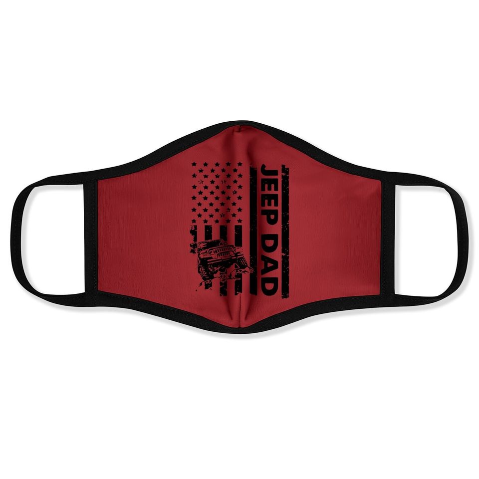 Jeep Dad American Flag Face Mask