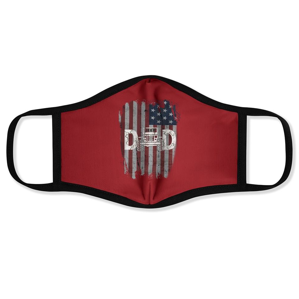 Jeep Dad American Flag Face Mask