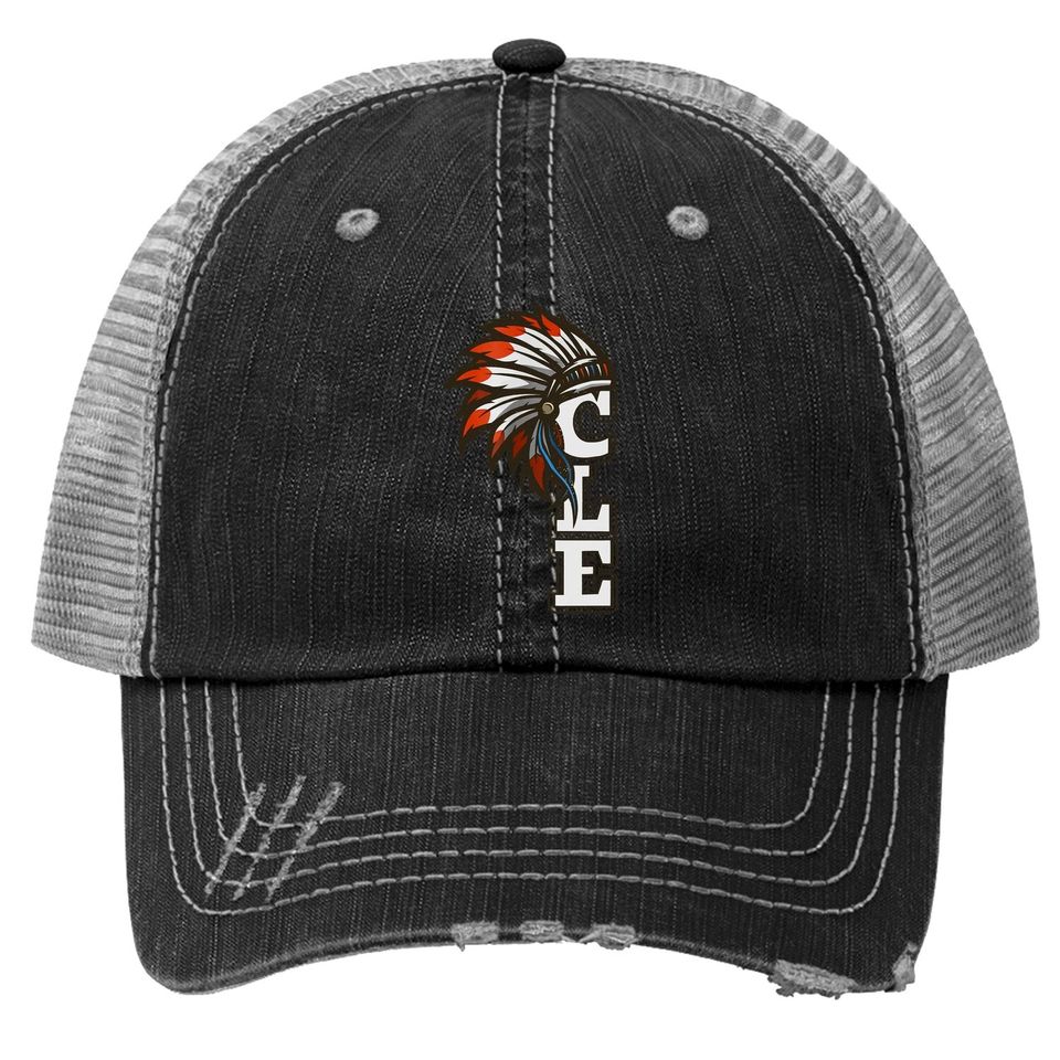 Cle Cleveland Ohio Native American Indian Tribe Trucker Hat