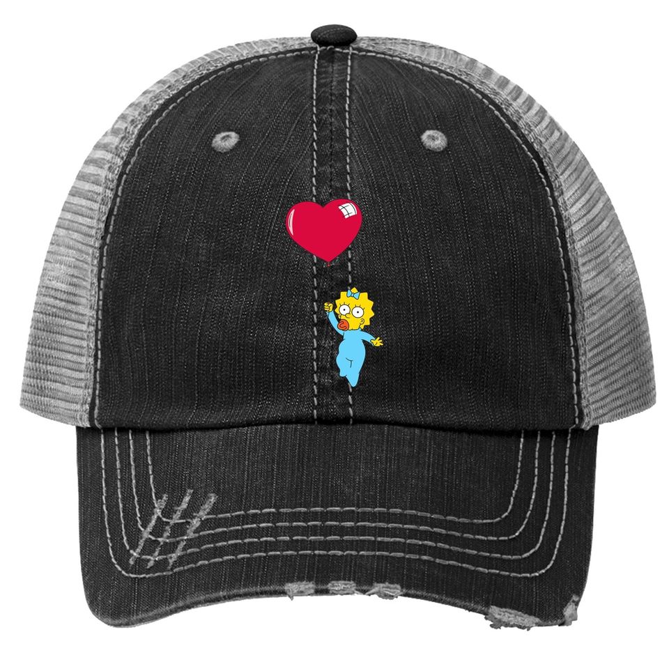 The Simpsons Maggie Heart Balloon Valentine's Day Trucker Hat