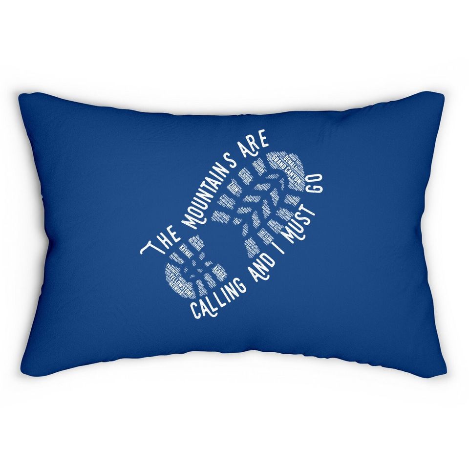 National Park The Mountains Are Calling Hiking Lumbar Pillow
