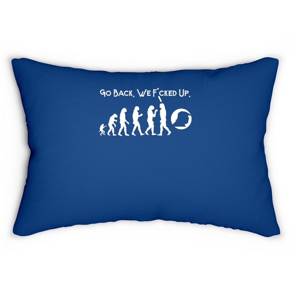 Funny Anti Trump Lumbar Pillow - Go Back! Trump Evolution Tee