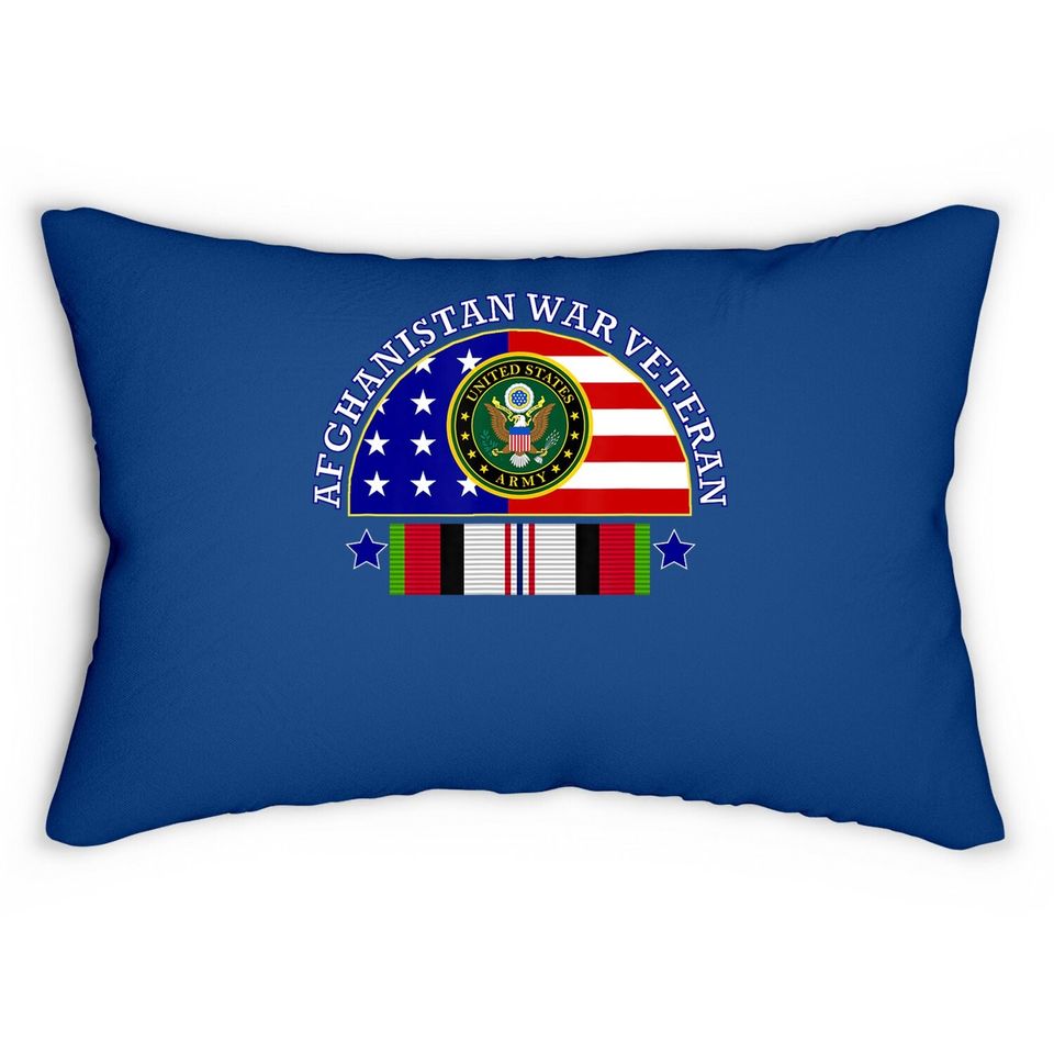 Army Afghanistan War Veteran Patch Image Lumbar Pillow