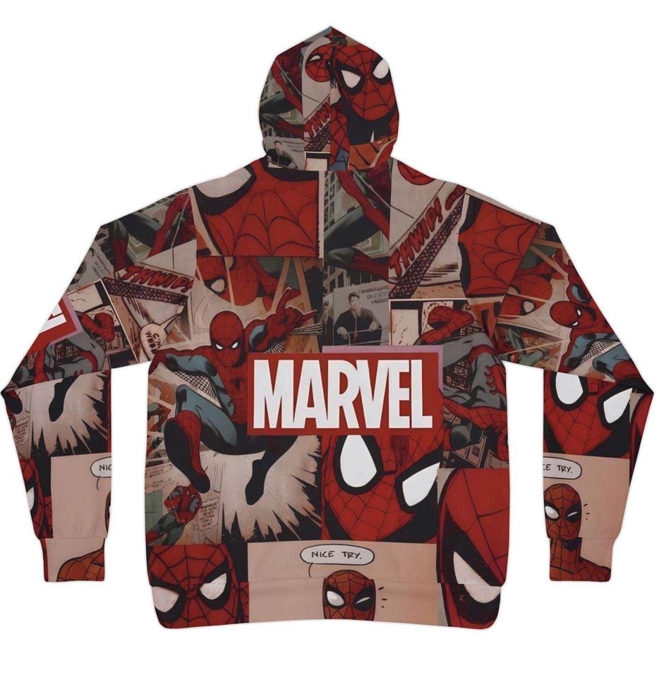 Marvel Athletic Hoodie Superhero Sweatshirt Comic Style Pullover