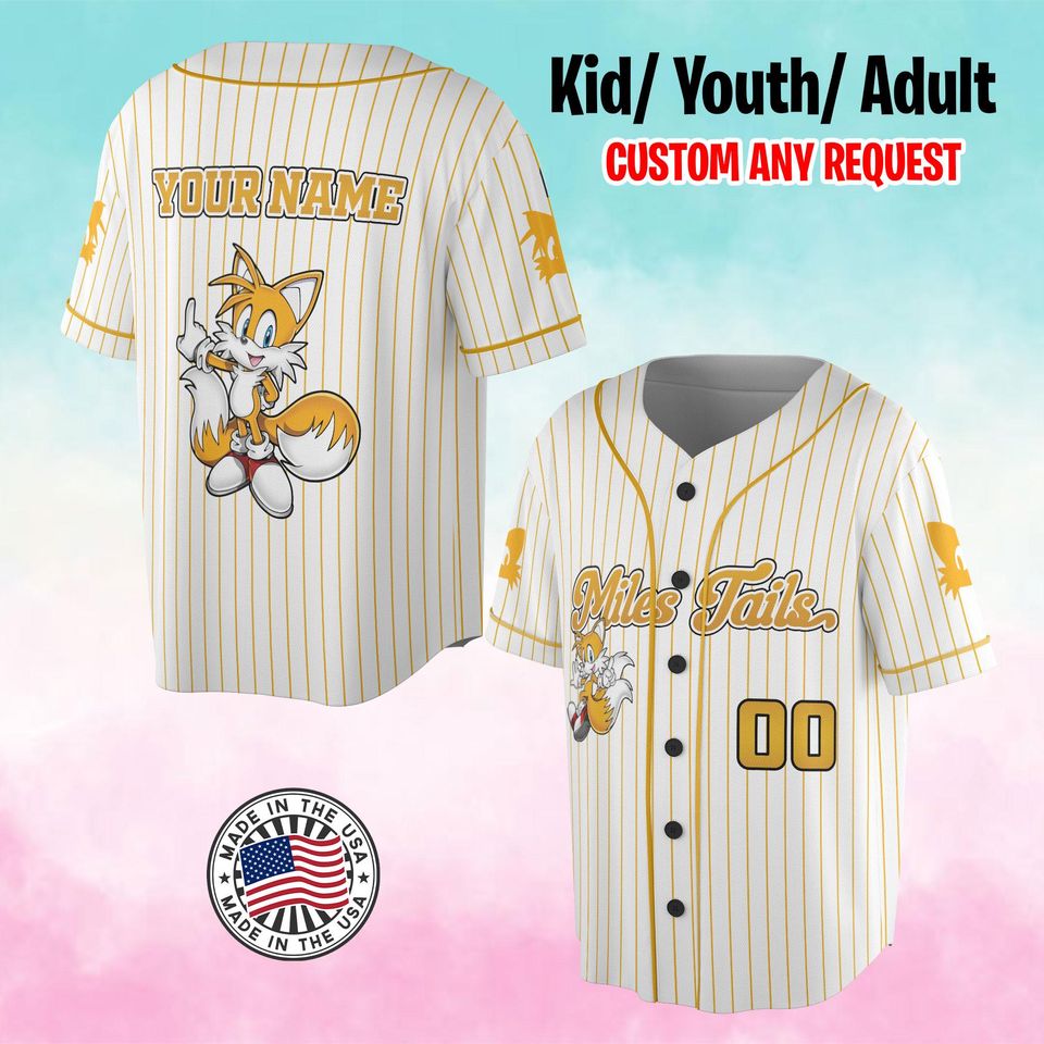 Personalize Sonic The Hedgehog Miles Tails, Custom Sonic Jersey, Funny ...