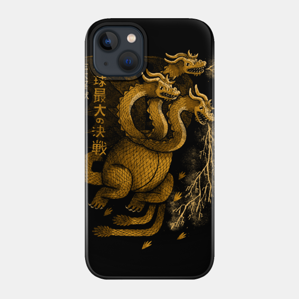 three headed monster king ghidorah - King Ghidorah - Phone Case