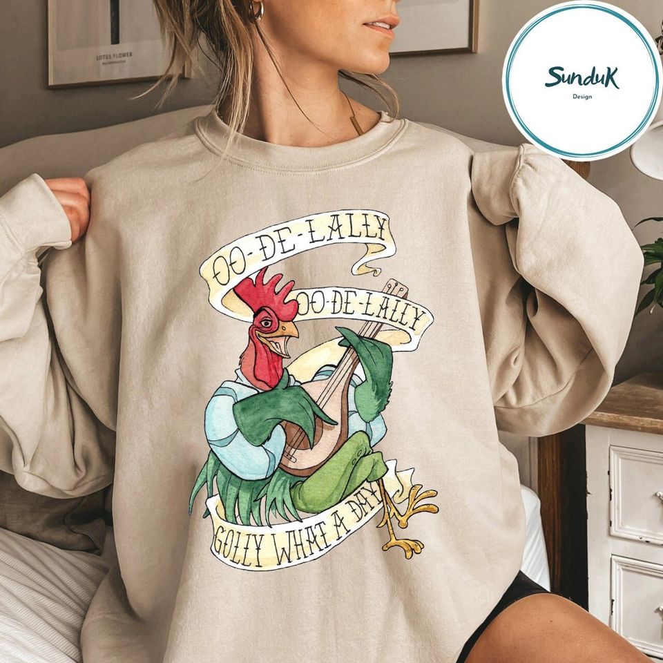 Disney Alan A Dale Rooster OO De Lally Robin Hood Sweatshirt