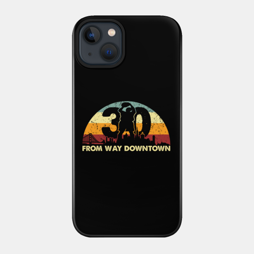 Retro From Way Downtown - Steph Curry - Phone Case