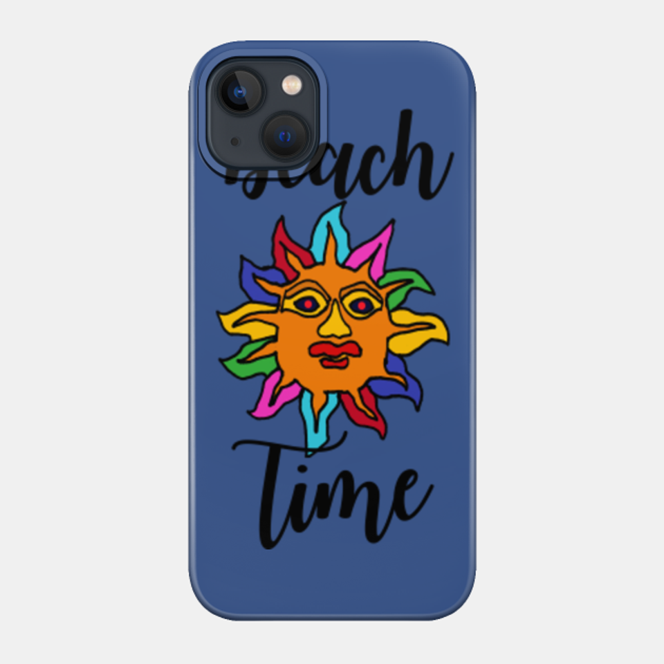 Fun Beach Time Aztec Sun Beach Cartoon - Beach - Phone Case