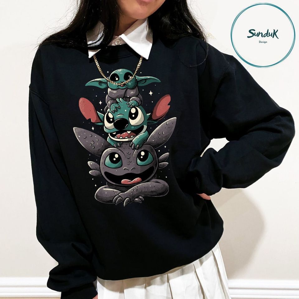 Disney Stitch and Toothless Sweatshirt