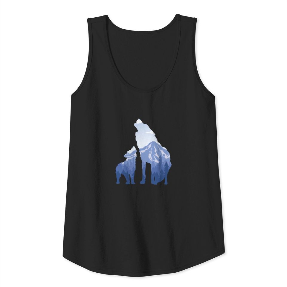 Wolf And Pup - Gift For Mountain Wolf Lovers Tank Top