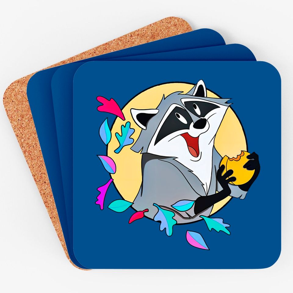 Disney Pocahontas Cute Meeko With Biscuits Retro Coasters