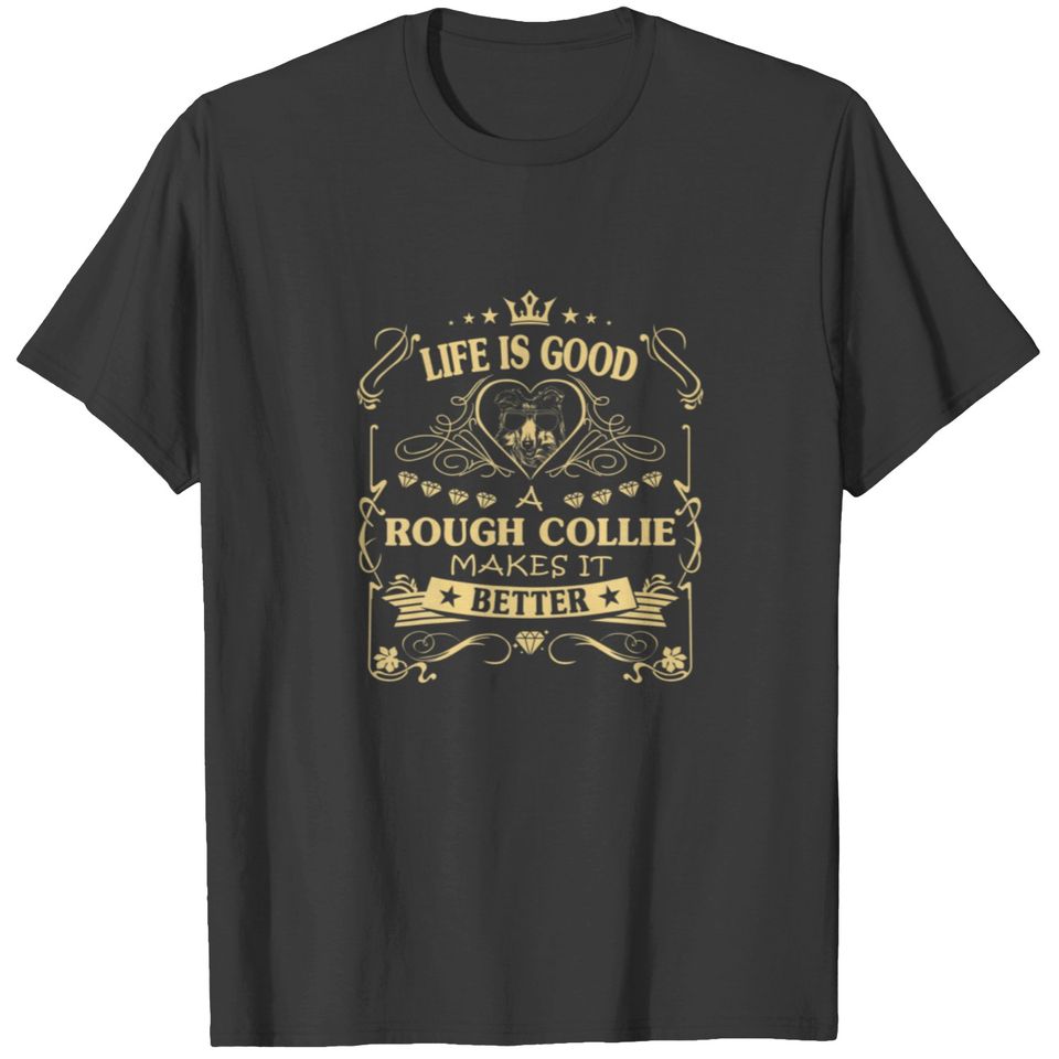 Life Is Good A Rough Collie Makes It Better Retro T-shirt